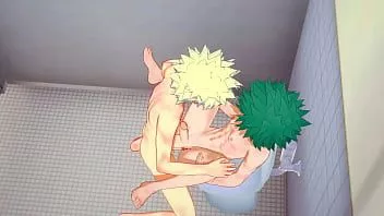 Afspelen Mijn held academia yaoi - midoriya wordt geneukt door bakugou met creampie in zijn kont - japanse aziatische manga anime game porno homo